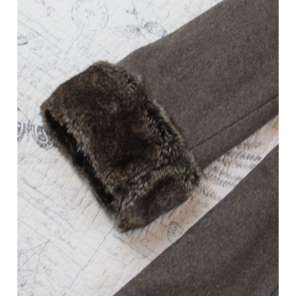 NEW Laundry Shelli Segal Wool Bld double brested Fit & Flare Coat fur trim 14 - Picture 4 of 8